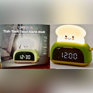 TICK-TOCK TOAST ALARM CLOCK~NEW IN BOX